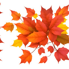 Naklejka na ściany i meble autumn leaves isolated on white - autumn leafs on white background - Generative AI