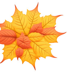 Naklejka na ściany i meble autumn leaves isolated on white - autumn leafs on white background - Generative AI