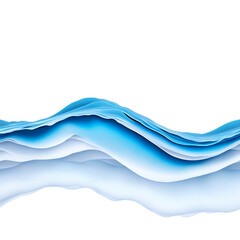 abstract blue wave - abstract blue wave on white background - abstract wave - Generative AI