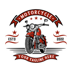 classic motorcycle vector logo design. motorcycle in vintage style for motorcycle club. © rina
