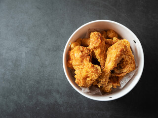 Fried chicken in a takeaway container