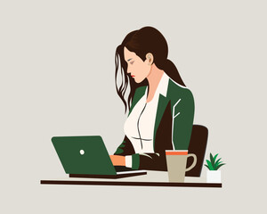 business woman working in office business woman