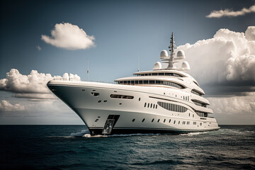 Fototapeta na wymiar big luxury yacht in the sea