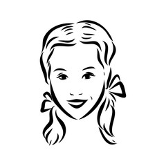 Schoolchildren go to school hand in hand. Sketch.