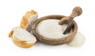 Portion of Breadcrumbs on transparent background, selective focus