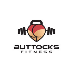 buttocks fitness logo design