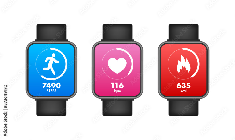 Sticker activity and fitness tracker app. app for morning jogging or fitness. walk steps.