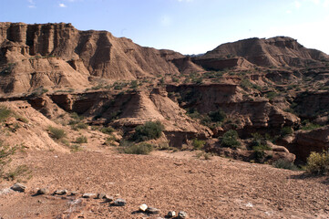 San Luis province of Argentina, Sierra de las Quijadas National Park with remains of dinosaurs,...