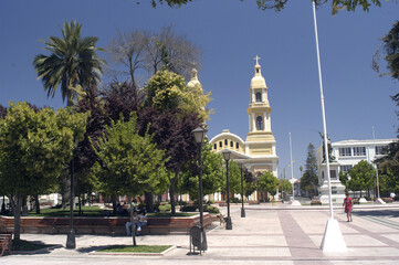 Rancagua is a city south of Santiago in central Chile. Tree-lined Heroes Square commemorates the Chileans who fought in the Battle of Rancagua during the War of Independence