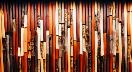 Obraz premium Wood sticks background texture. Generative AI