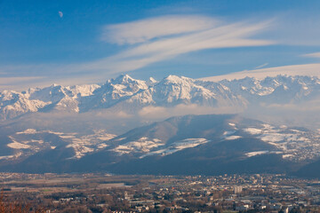 Grenoble im Winter, Haute-Savoie, Frankreich