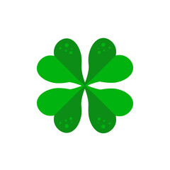 stylized four-leaf clover, symbol of good luck - vector illustration