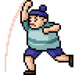 pixel art fat boy punch