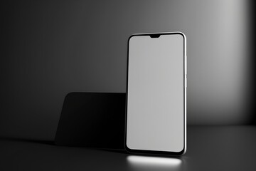 Minimalistic mobile phone mockup. Blank smartphone screen template. Modern UI/UX mockup template. Cell phone illustration.