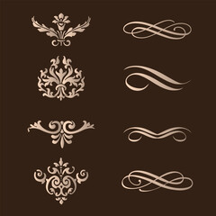 vector luxury ornamental elements collection