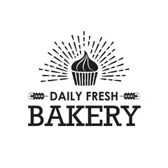 Bakery logo in flat style. bakery black white emblems.
