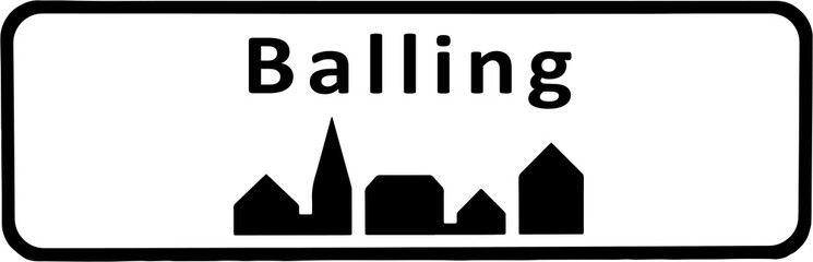 City sign of Balling - Balling Byskilt