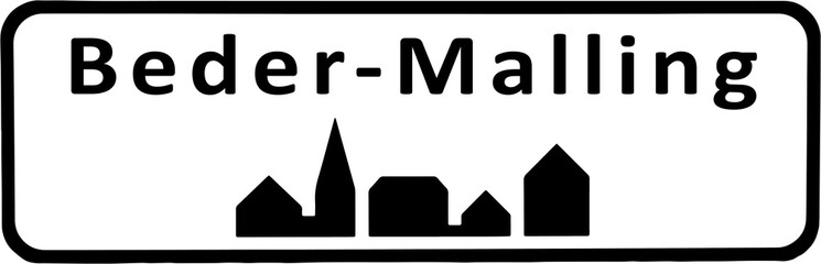 City sign of Beder-Malling - Beder-Malling Byskilt