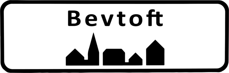 City sign of Bevtoft - Bevtoft Byskilt