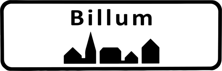 City sign of Billum - Billum Byskilt