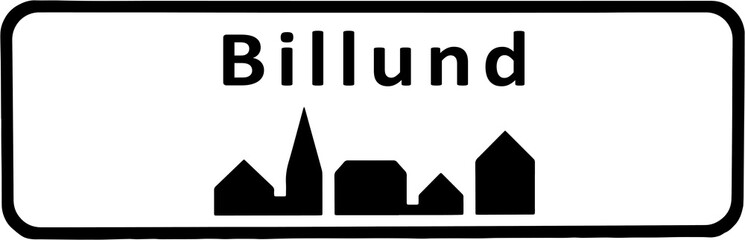 City sign of Billund - Billund Byskilt