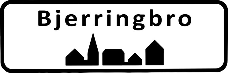 City sign of Bjerringbro - Bjerringbro Byskilt