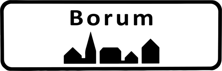 City sign of Borum - Borum Byskilt