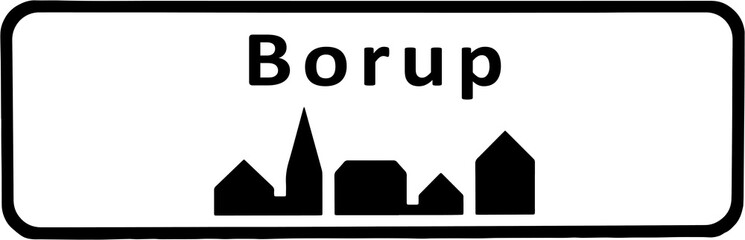 City sign of Borup - Borup Byskilt