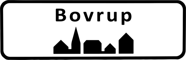 City sign of Bovrup - Bovrup Byskilt