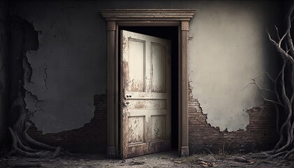 Fototapeta na wymiar an old rustic wooden door , Generative Ai