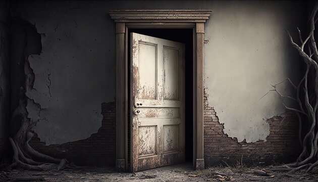 an old rustic wooden door , Generative Ai