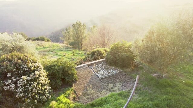 Paysage au couch&eacute; de soleil