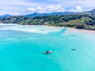 Aerial view of Anse a la mouche in Mahe island
