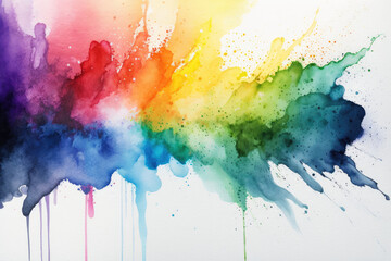 Multicolored splash watercolor blot - template for your designs.Generative AI