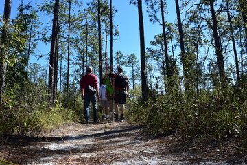 friends on a hike 