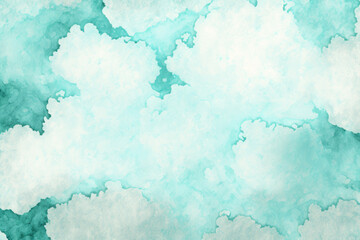 Watercolor illustration of sky with cloud. Artistic natural painting abstract background.Generative AI
