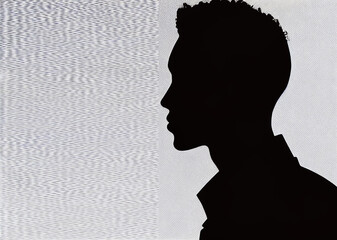 SIlhouette of a head, man profile Generative AI