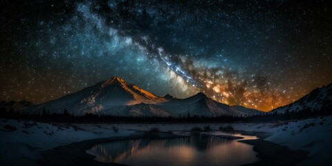 Nightsky with milkyway. Generative AI.