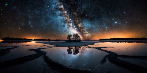 Nightsky with milkyway. Generative AI.