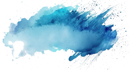 blue watercolor splatter stain texture background design.Generative AI