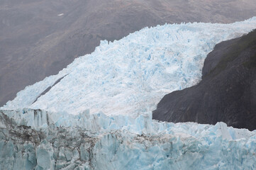 Mountain landscape with ice and snow in glacier in Patagonia, Argentina. Ice texture