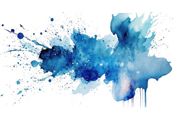 blue watercolor splatter stain texture background design.Generative AI - obrazy, fototapety, plakaty
