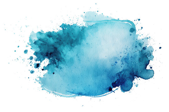 blue watercolor splatter stain texture background design.Generative AI