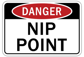 Pinch point hazard sign and labels