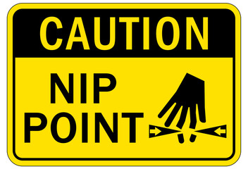 Pinch point hazard sign and labels