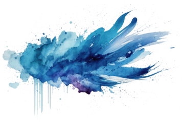 blue watercolor splatter stain texture background design.Generative AI