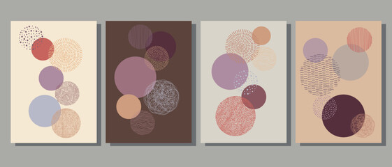 Set of backgrounds with abstract pattern. Various circles