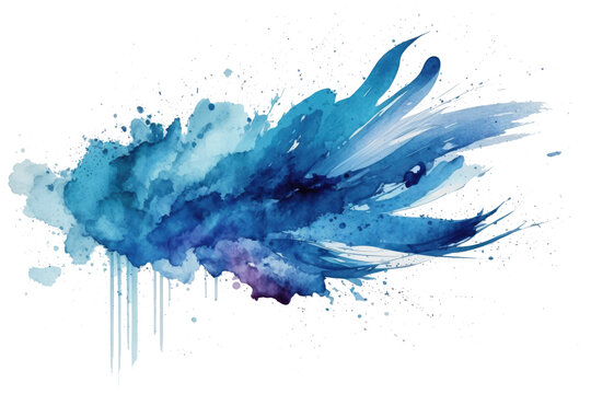 blue watercolor splatter stain texture background design.Generative AI