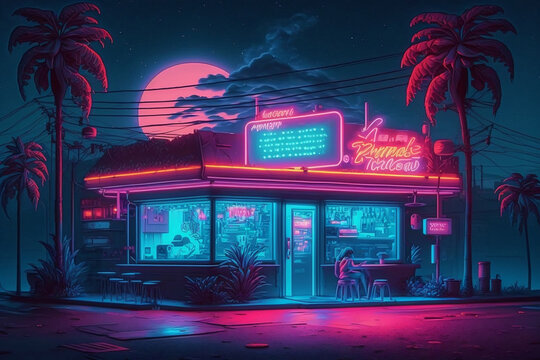 Neon stylish background 