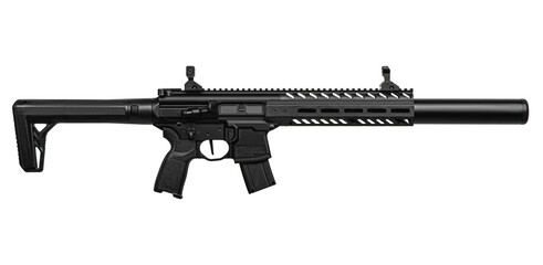 Modern air rifle. Pneumatic replica of the m4 carbine. A copy of the weapon with mechanical sights....